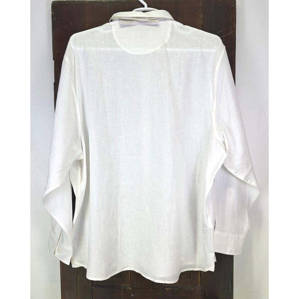 Tommy Bahama NWT Men's Button Up Shirt 2XL White Embroidered Linen Wedding Groom - Picture 2 of 16